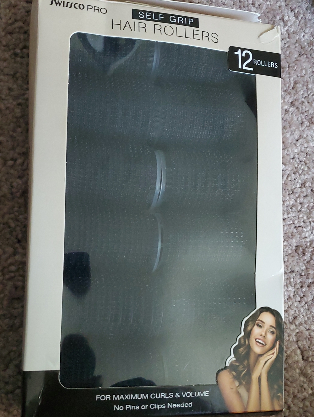 Self Grip Hair Rollers - Black (12 Rollers)